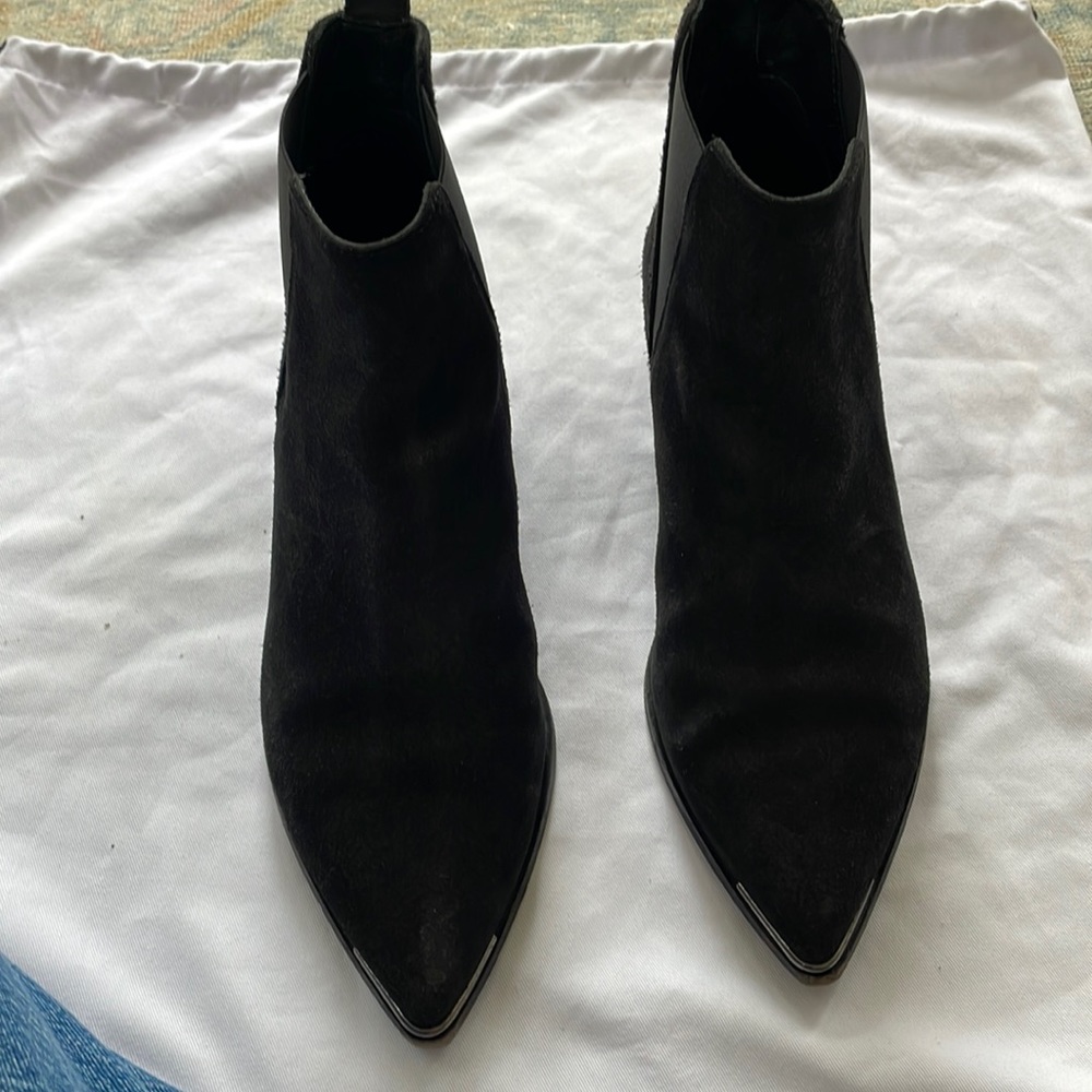 Acne Studios Black Suede Point Toe Booties size 38